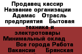 Продавец-кассир › Название организации ­ Адамас › Отрасль предприятия ­ Бытовая техника и электротовары › Минимальный оклад ­ 37 000 - Все города Работа » Вакансии   . Брянская обл.,Сельцо г.